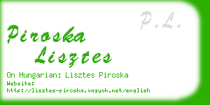 piroska lisztes business card